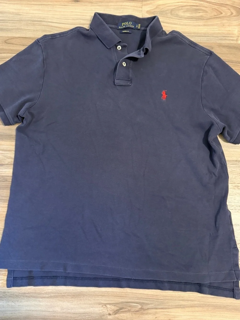 Polo Ralph Lauren Custom Fit Soft Touch Blue Polo Shirt Men's Sz. L